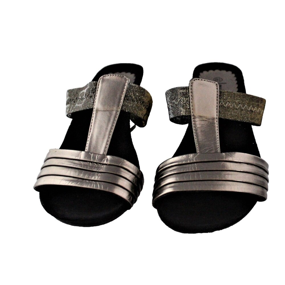 Lena Luisa Sandals Bronze Wedge Slip On Size 8 1/2